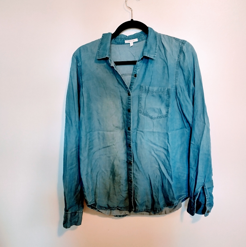Maurices chambray button up top size small